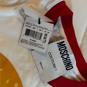 Moschino Organic Cotton Tee with Red Highlights